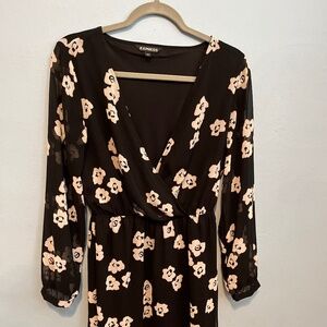 Black and White Floral Mini Dress